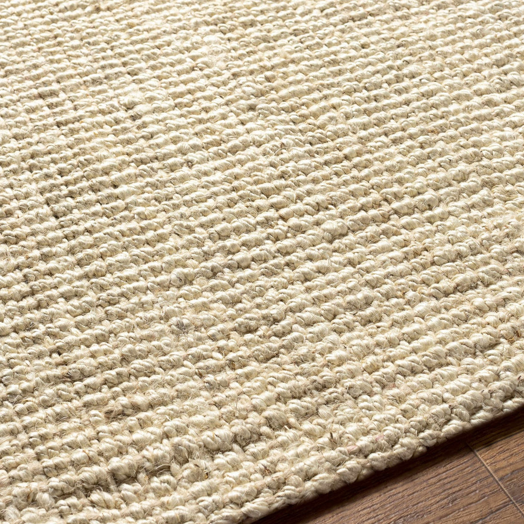 Linen Texture Natural Fiber Beige Hand Woven Jute Rug - The Rug Decor