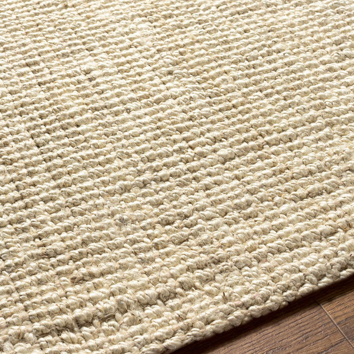 Linen Texture Natural Fiber Beige Hand Woven Jute Rug - The Rug Decor