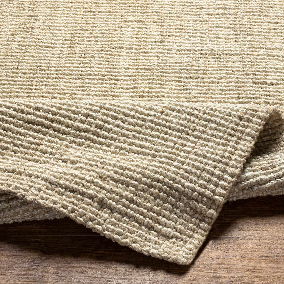 Linen Texture Natural Fiber Beige Hand Woven Jute Rug - The Rug Decor