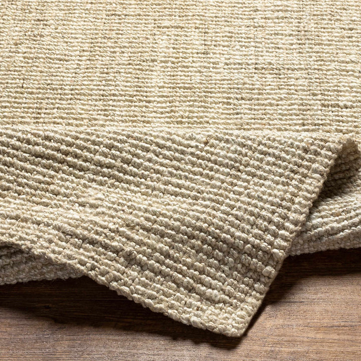 Linen Texture Natural Fiber Beige Hand Woven Jute Rug - The Rug Decor