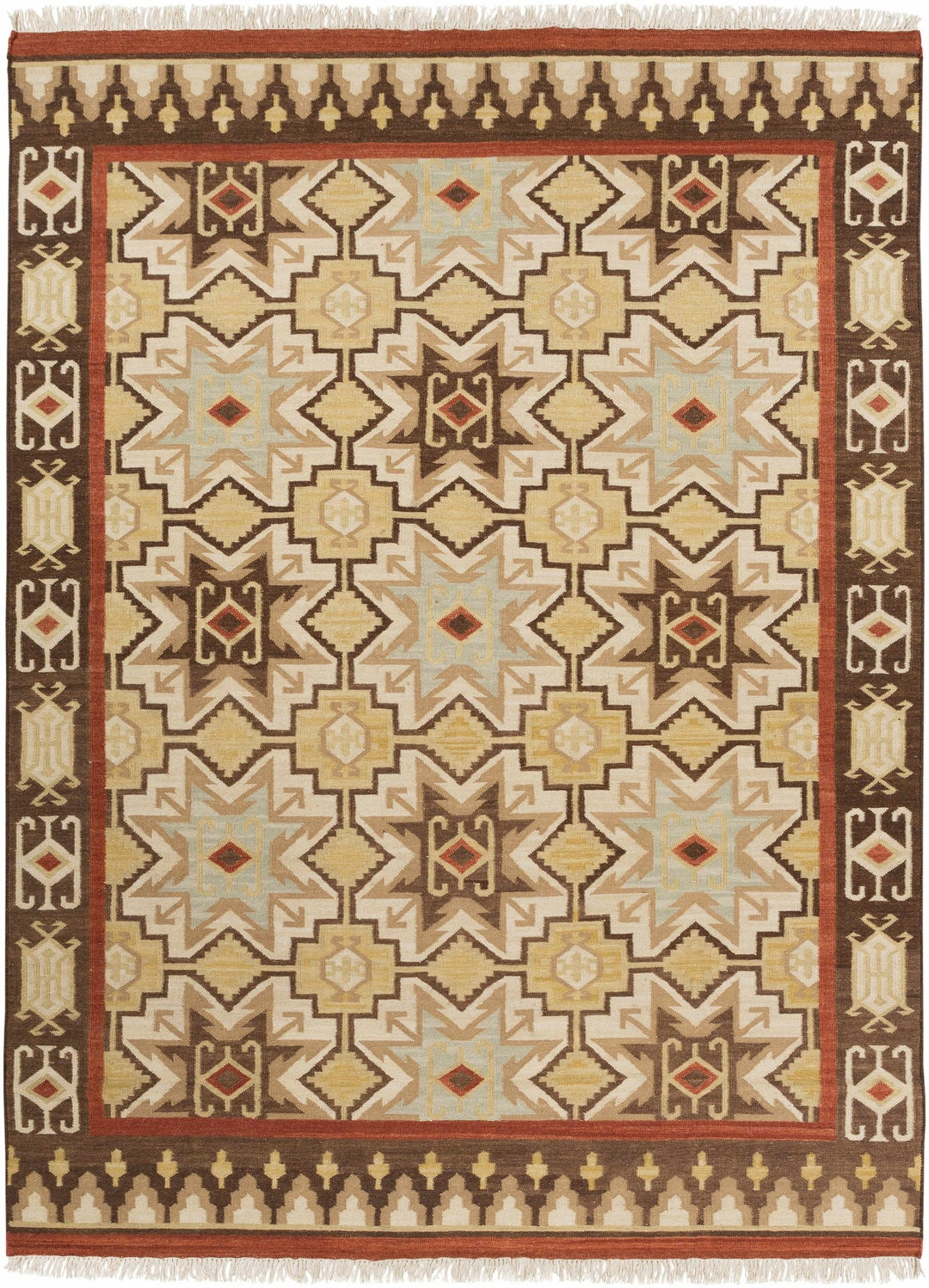 Liscomb Modern Geometrical Design Brown And Beige Area Rug - The Rug Decor