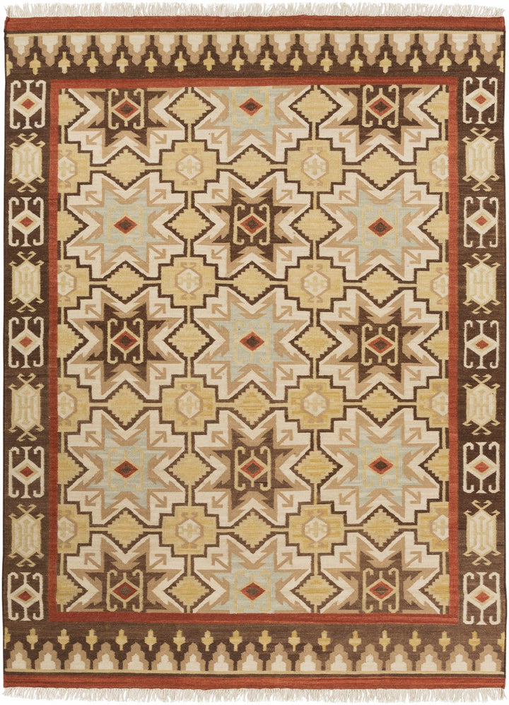 Liscomb Modern Geometrical Design Brown And Beige Area Rug - The Rug Decor