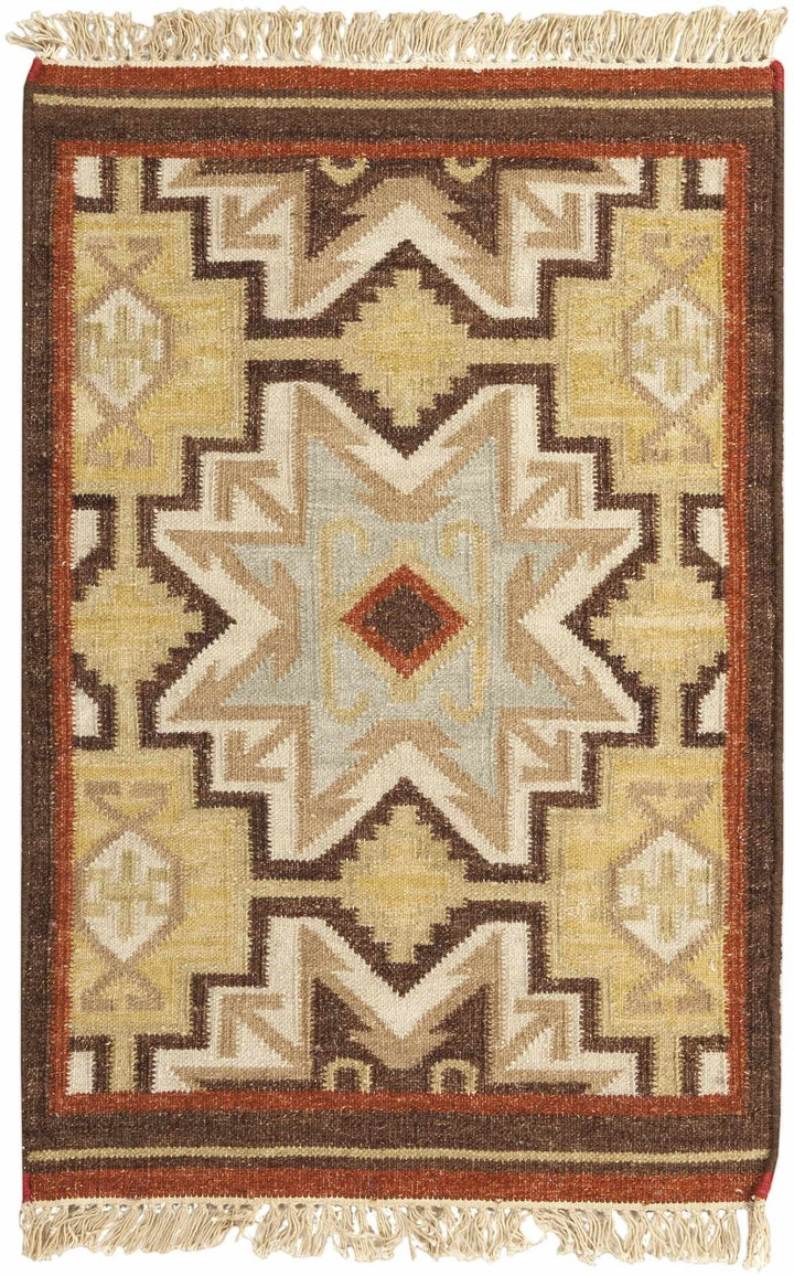Liscomb Modern Geometrical Design Brown And Beige Area Rug - The Rug Decor