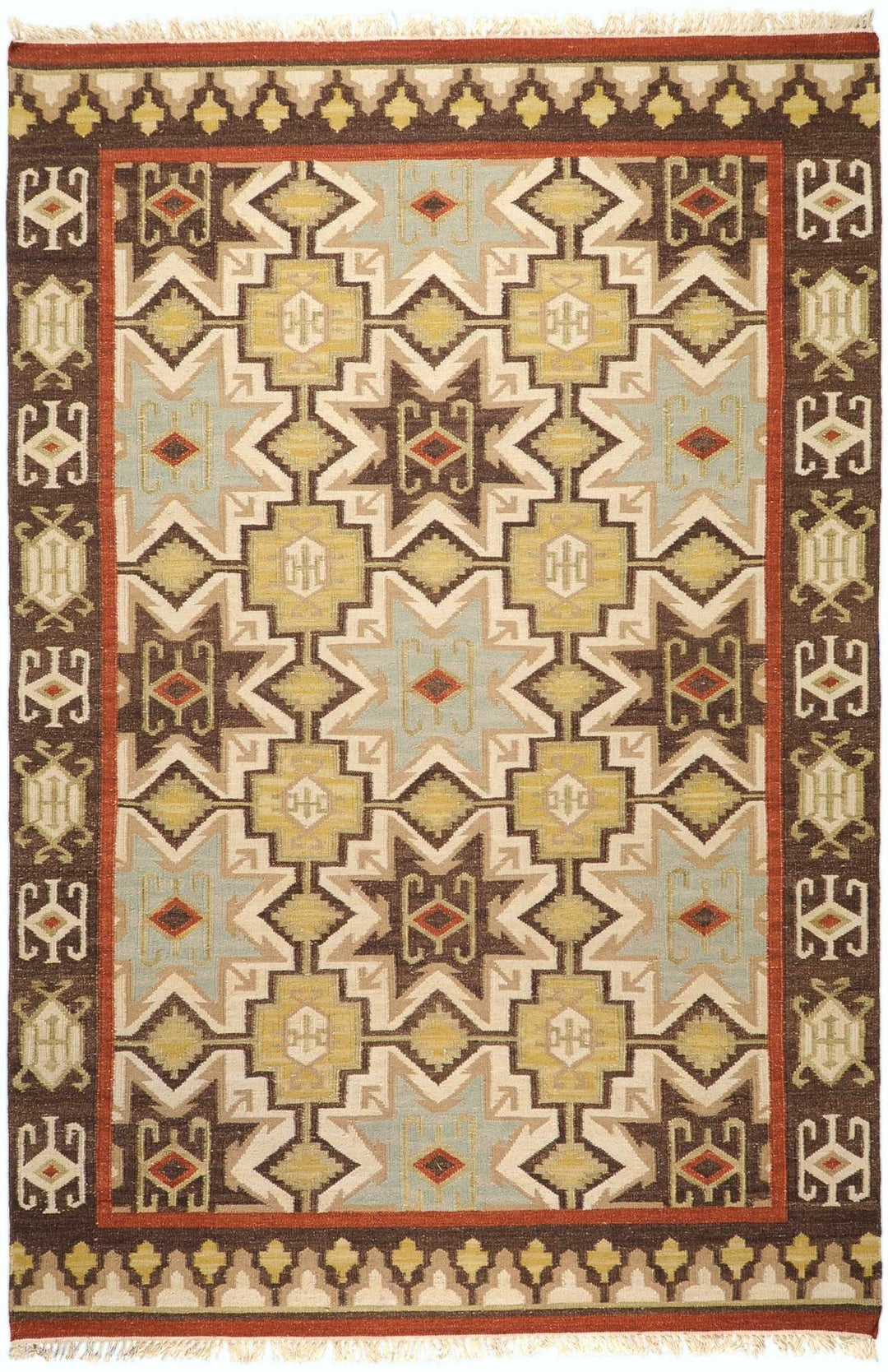 Liscomb Modern Geometrical Design Brown And Beige Area Rug - The Rug Decor