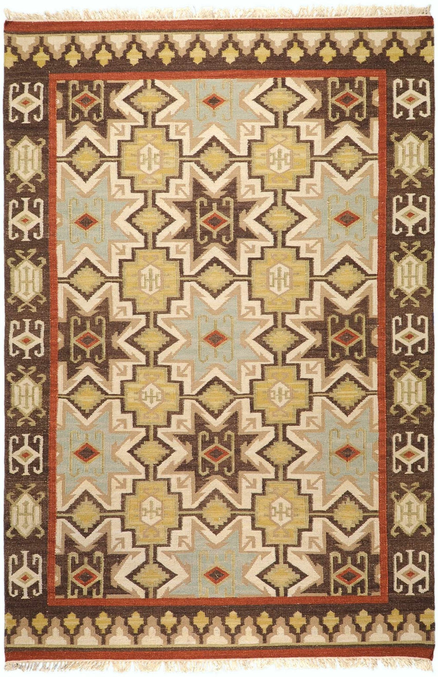 Liscomb Modern Geometrical Design Brown And Beige Area Rug - The Rug Decor