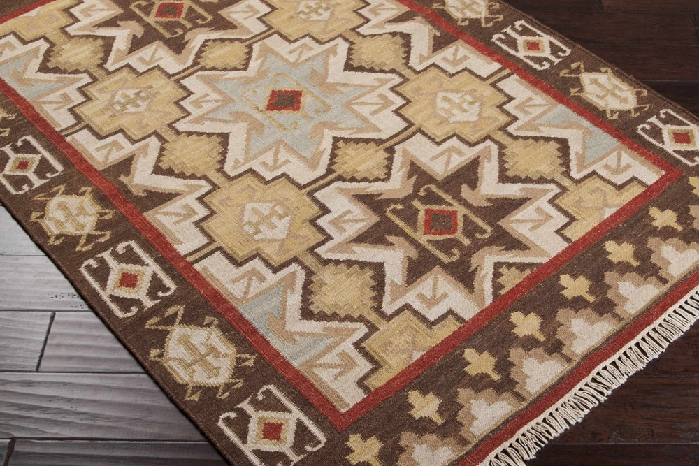 Liscomb Modern Geometrical Design Brown And Beige Area Rug - The Rug Decor