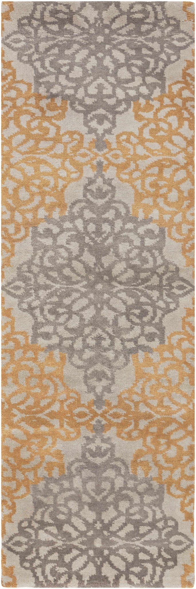 Lisle Contemporary Gray And Brown Hand Knotted Wool Rug - The Rug Decor