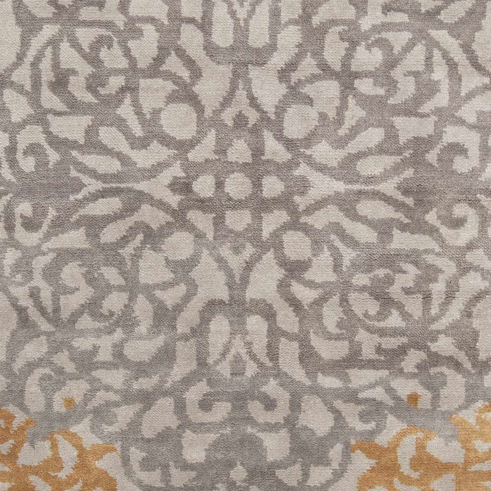 Lisle Contemporary Gray And Brown Hand Knotted Wool Rug - The Rug Decor