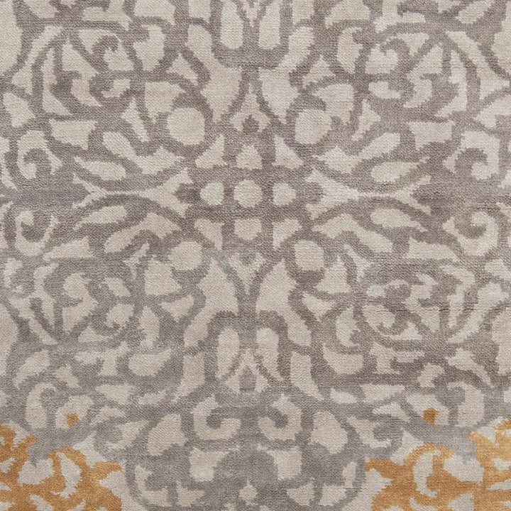 Lisle Contemporary Gray And Brown Hand Knotted Wool Rug - The Rug Decor