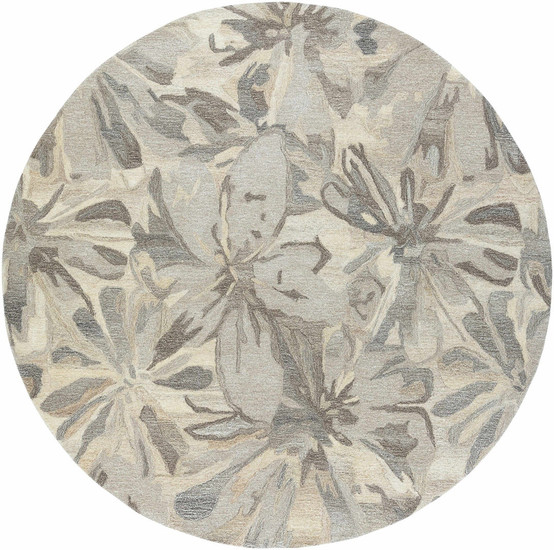 Livabliss Contemporary Gray And Beige Floral Wool Rug - The Rug Decor