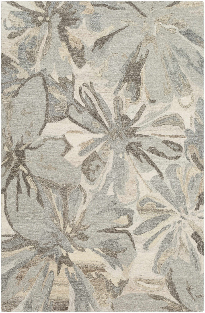 Livabliss Contemporary Gray And Beige Floral Wool Rug - The Rug Decor