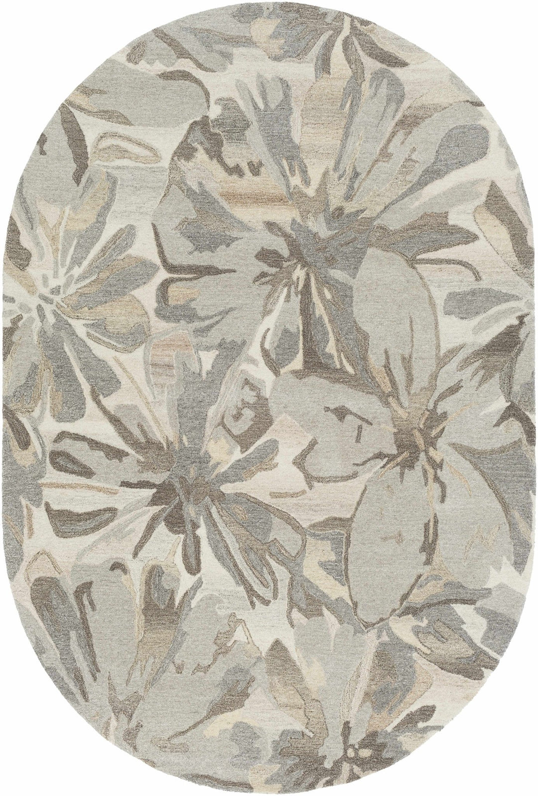 Livabliss Contemporary Gray And Beige Floral Wool Rug - The Rug Decor