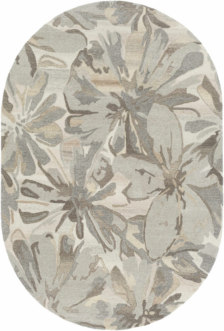 Livabliss Contemporary Gray And Beige Floral Wool Rug - The Rug Decor