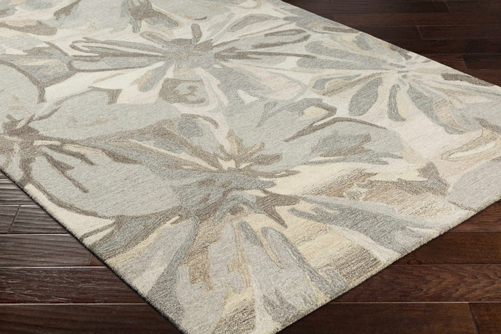 Livabliss Contemporary Gray And Beige Floral Wool Rug - The Rug Decor