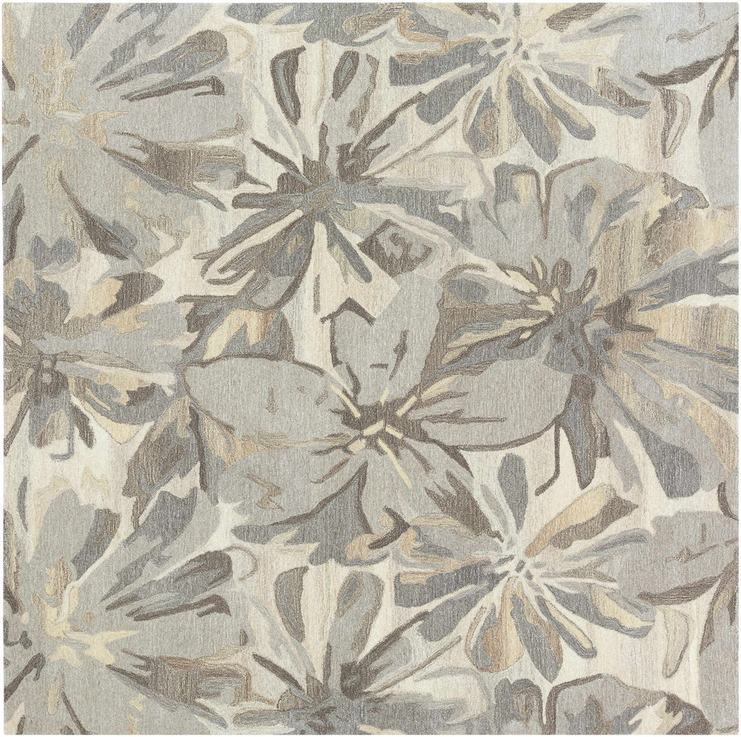 Livabliss Contemporary Gray And Beige Floral Wool Rug - The Rug Decor