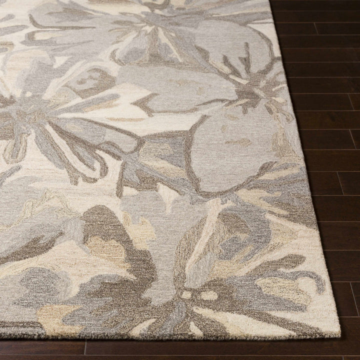 Livabliss Contemporary Gray And Beige Floral Wool Rug - The Rug Decor
