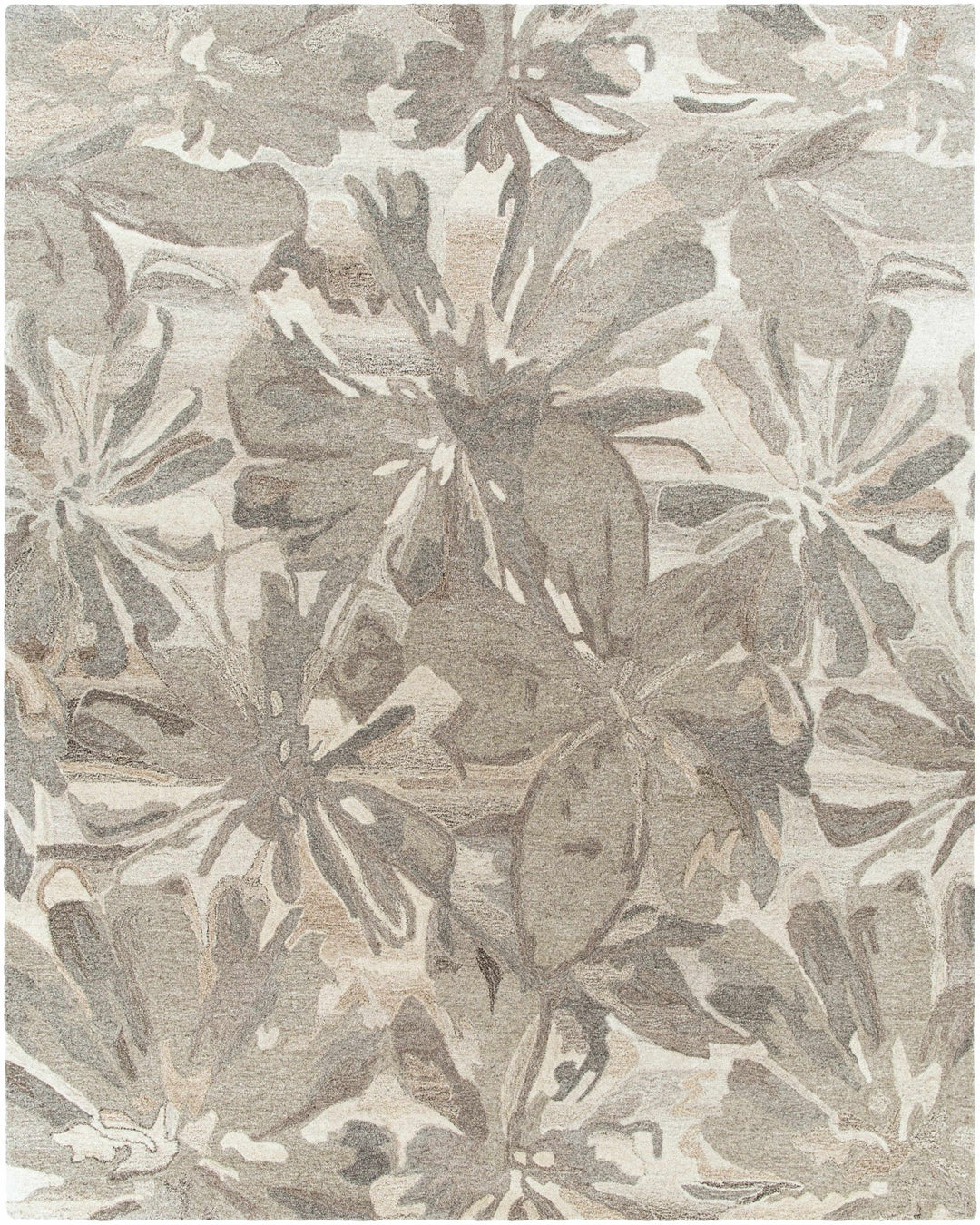 Livabliss Contemporary Gray And Beige Floral Wool Rug - The Rug Decor