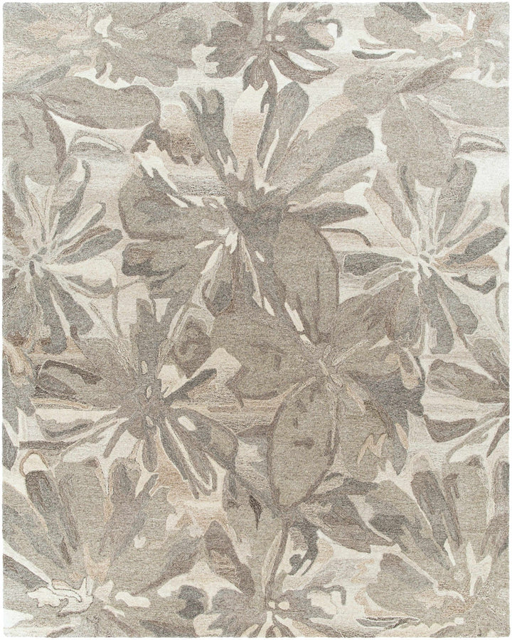 Livabliss Contemporary Gray And Beige Floral Wool Rug - The Rug Decor