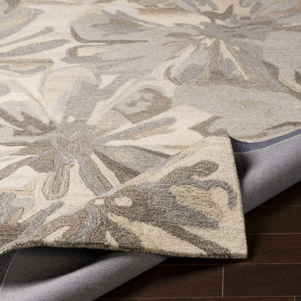 Livabliss Contemporary Gray And Beige Floral Wool Rug - The Rug Decor