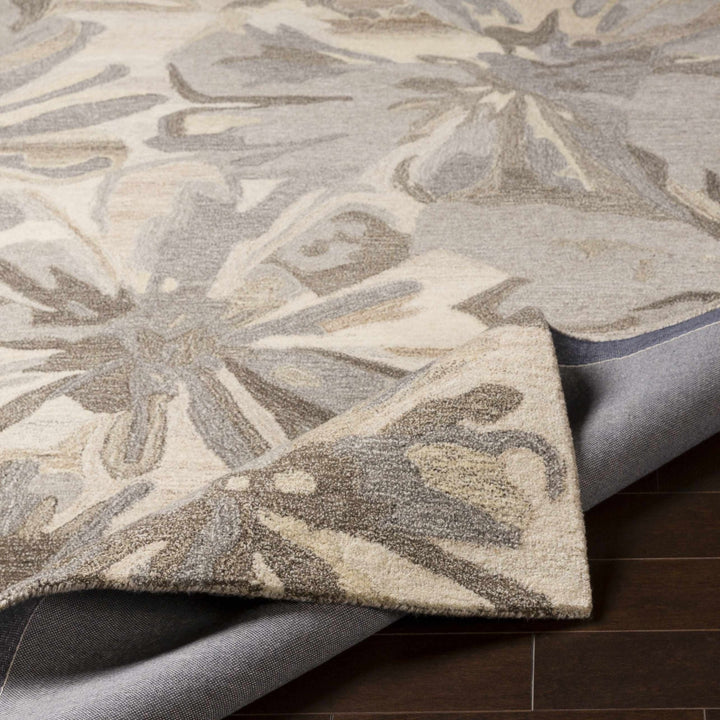 Livabliss Contemporary Gray And Beige Floral Wool Rug - The Rug Decor