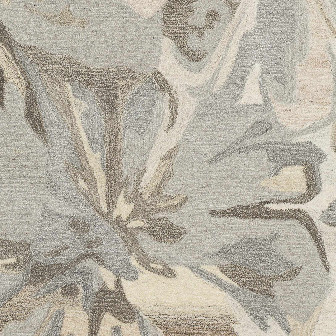 Livabliss Contemporary Gray And Beige Floral Wool Rug - The Rug Decor