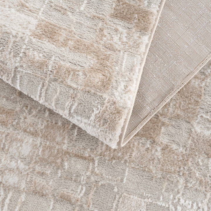 Liveri Modern Abstract Design Pink And Ivory Mosaic Rug - The Rug Decor