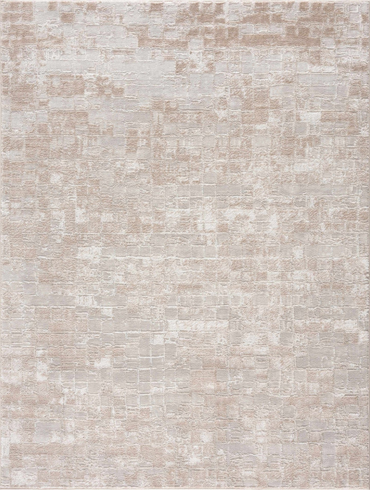 Liveri Modern Abstract Design Pink And Ivory Mosaic Rug - The Rug Decor