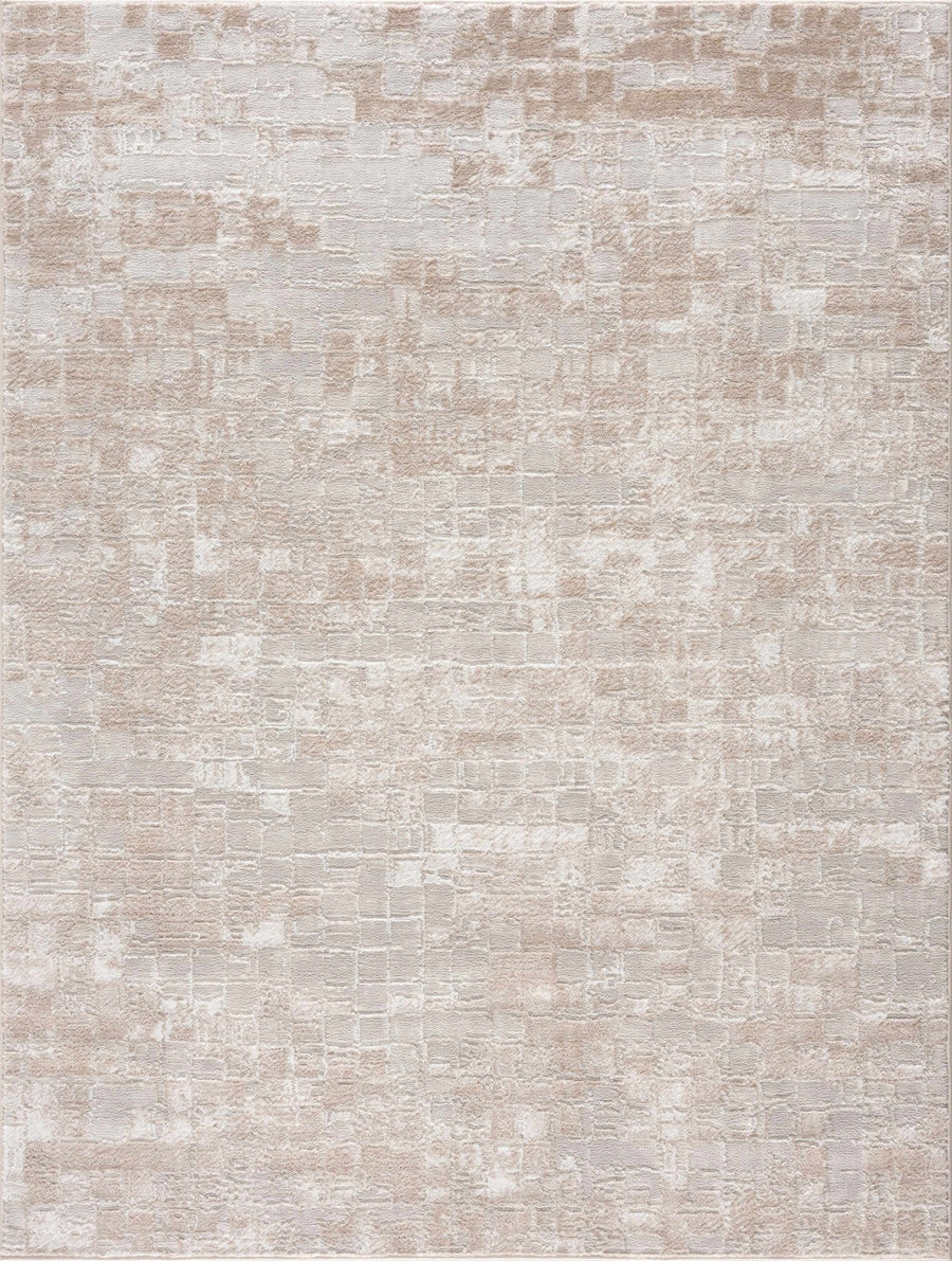 Liveri Modern Abstract Design Pink And Ivory Mosaic Rug - The Rug Decor