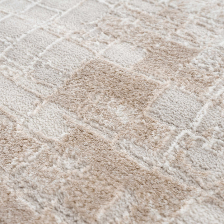 Liveri Modern Abstract Design Pink And Ivory Mosaic Rug - The Rug Decor