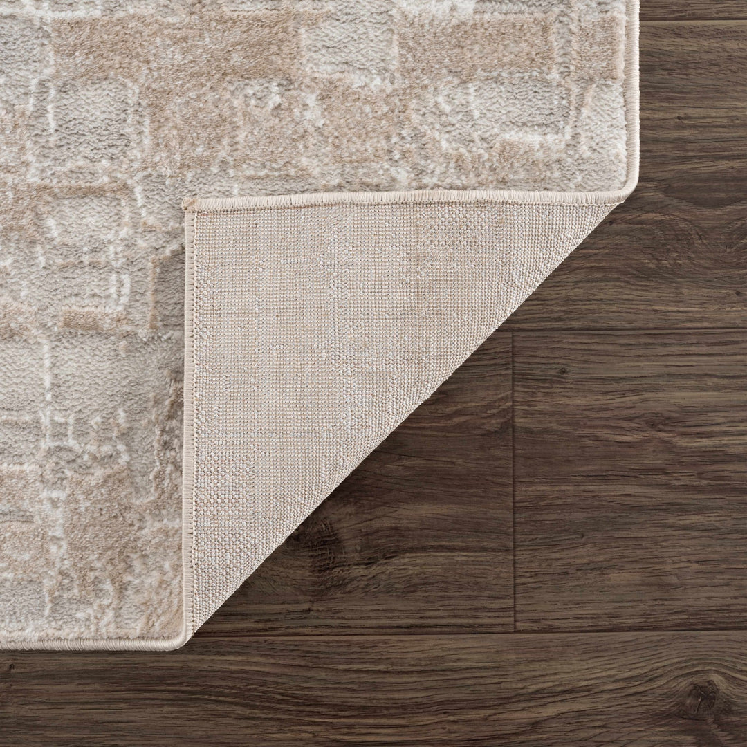 Liveri Modern Abstract Design Pink And Ivory Mosaic Rug - The Rug Decor