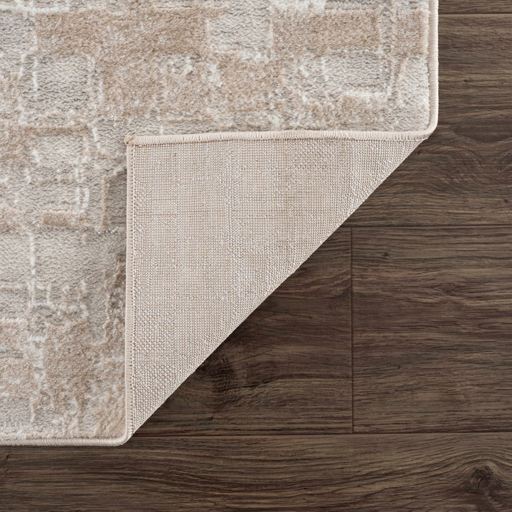 Liveri Modern Abstract Design Pink And Ivory Mosaic Rug - The Rug Decor