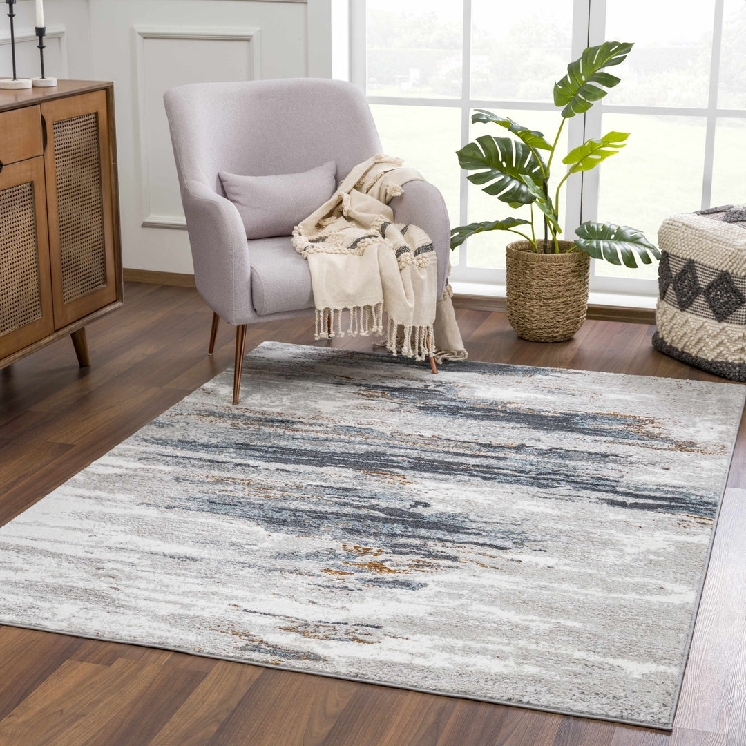 Liverpool Contemporary Abstract Gray And Charcoal Rug - The Rug Decor