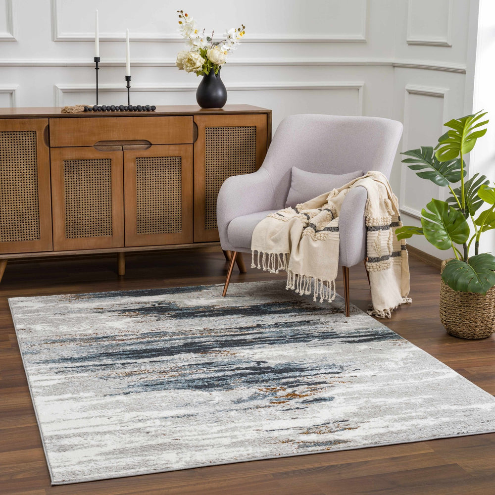 Liverpool Contemporary Abstract Gray And Charcoal Rug - The Rug Decor