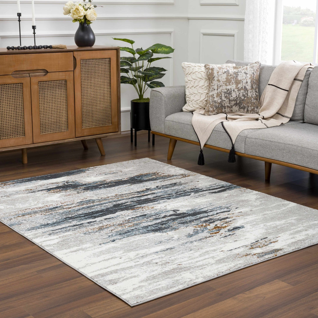 Liverpool Contemporary Abstract Gray And Charcoal Rug - The Rug Decor