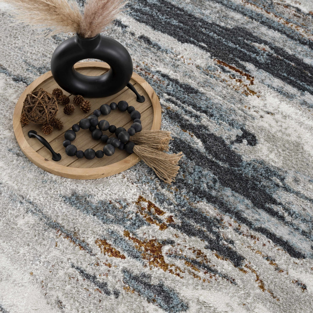 Liverpool Contemporary Abstract Gray And Charcoal Rug - The Rug Decor