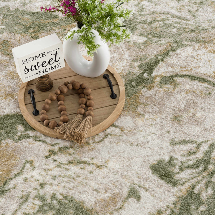 Liverpool Modern Abstract Design Green Area Rug - The Rug Decor