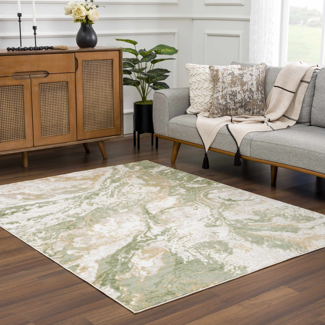 Liverpool Modern Abstract Design Green Area Rug - The Rug Decor