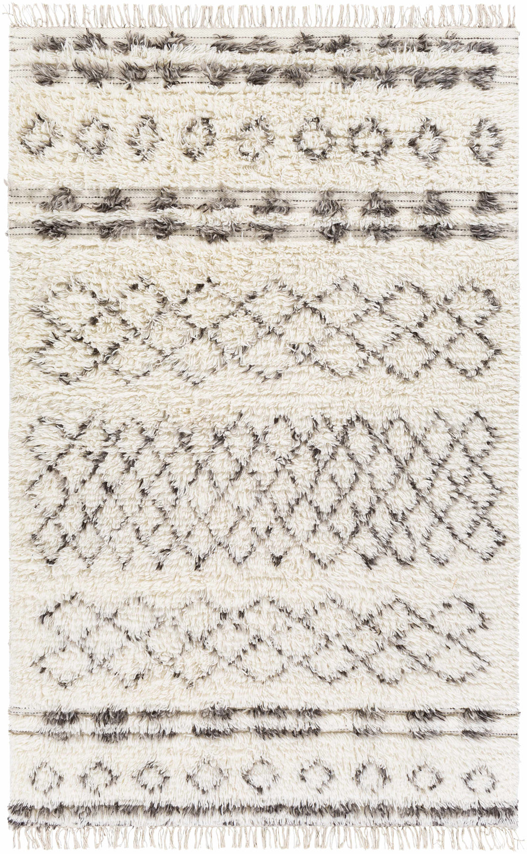 Lochwinnoch Modern Geometrical Design Ivory And Brown Area Rug