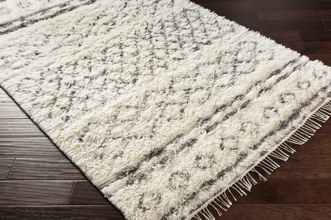 Lochwinnoch Modern Geometrical Design Ivory And Brown Area Rug