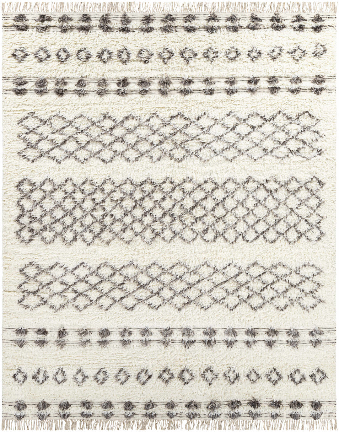 Lochwinnoch Modern Geometrical Design Ivory And Brown Area Rug