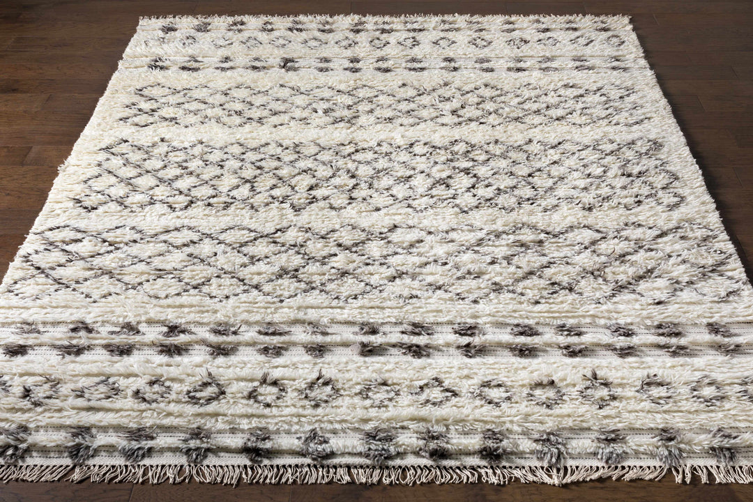 Lochwinnoch Modern Geometrical Design Ivory And Brown Area Rug