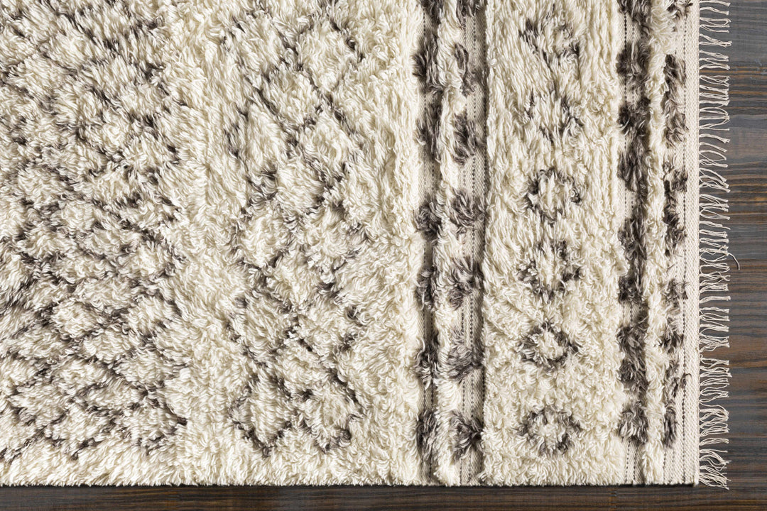 Lochwinnoch Modern Geometrical Design Ivory And Brown Area Rug