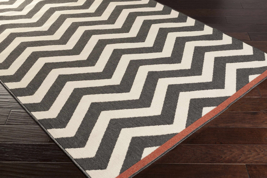 Lockhart Contemporary Geometrical Black And Ivory Rug - The Rug Decor