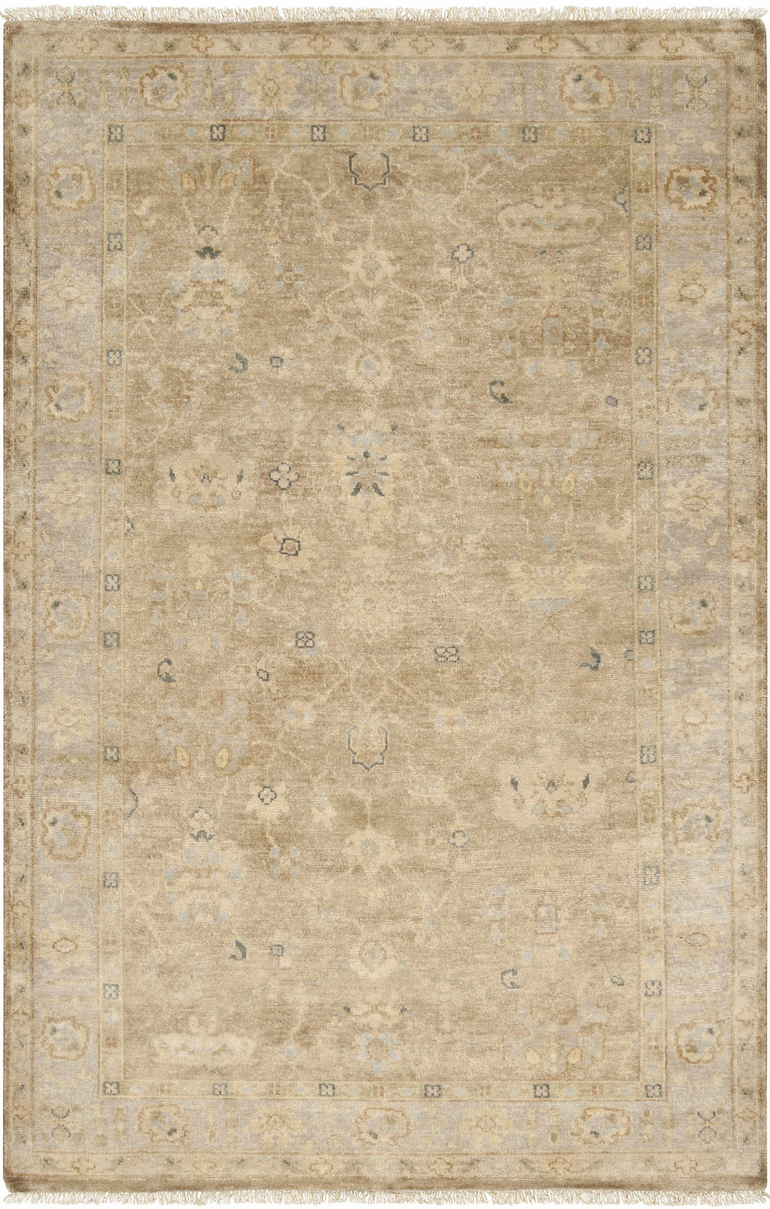 Lockney Brown Traditional Style Hand Knotted Area Rug