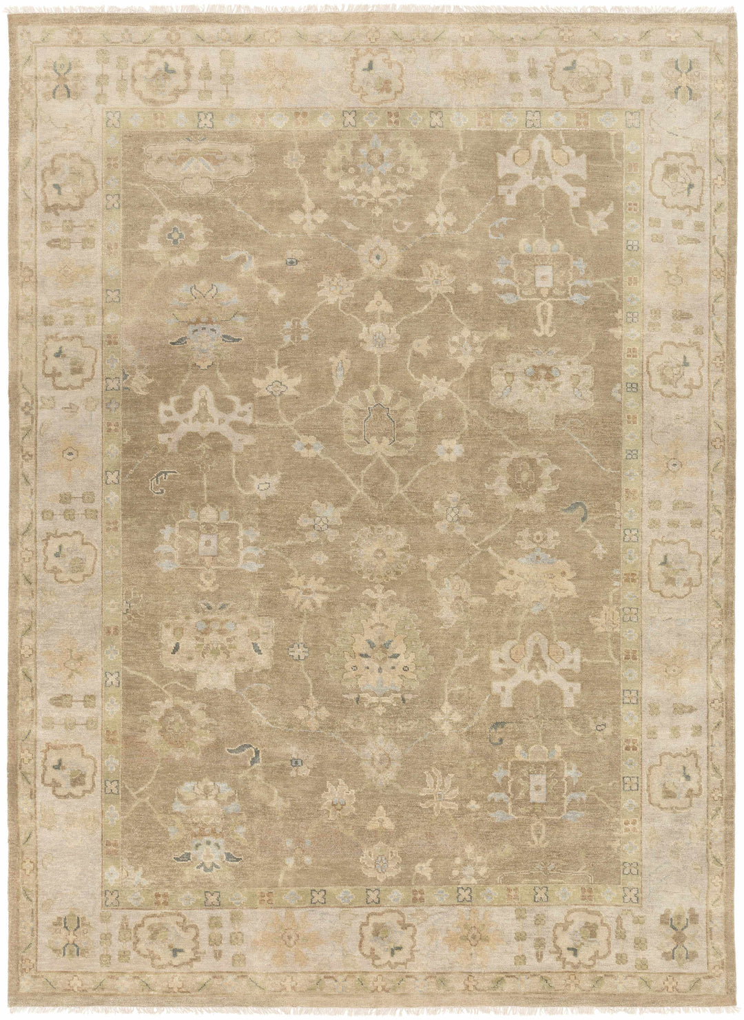 Lockney Brown Traditional Style Hand Knotted Area Rug