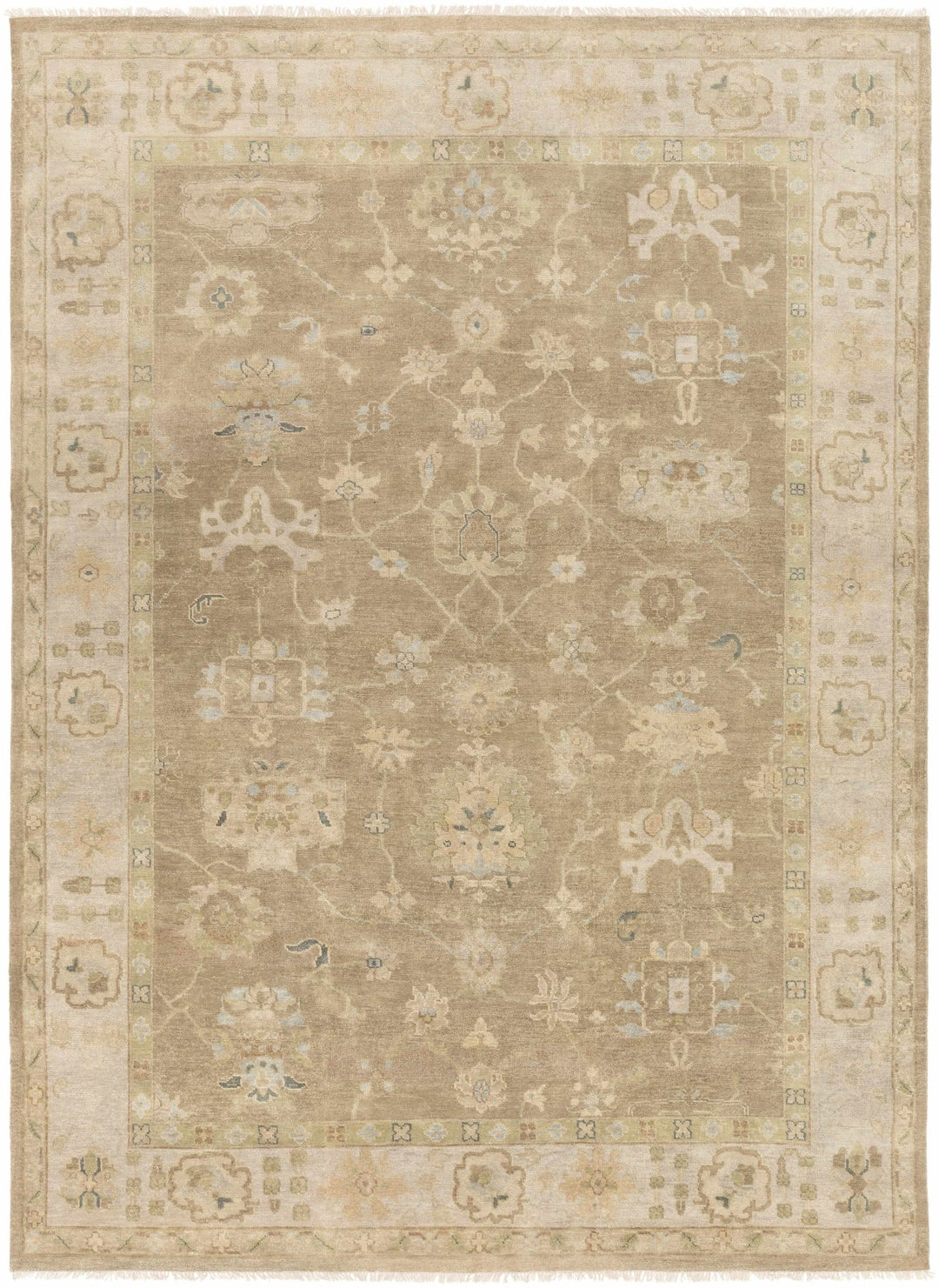 Lockney Brown Traditional Style Hand Knotted Area Rug - The Rug Decor