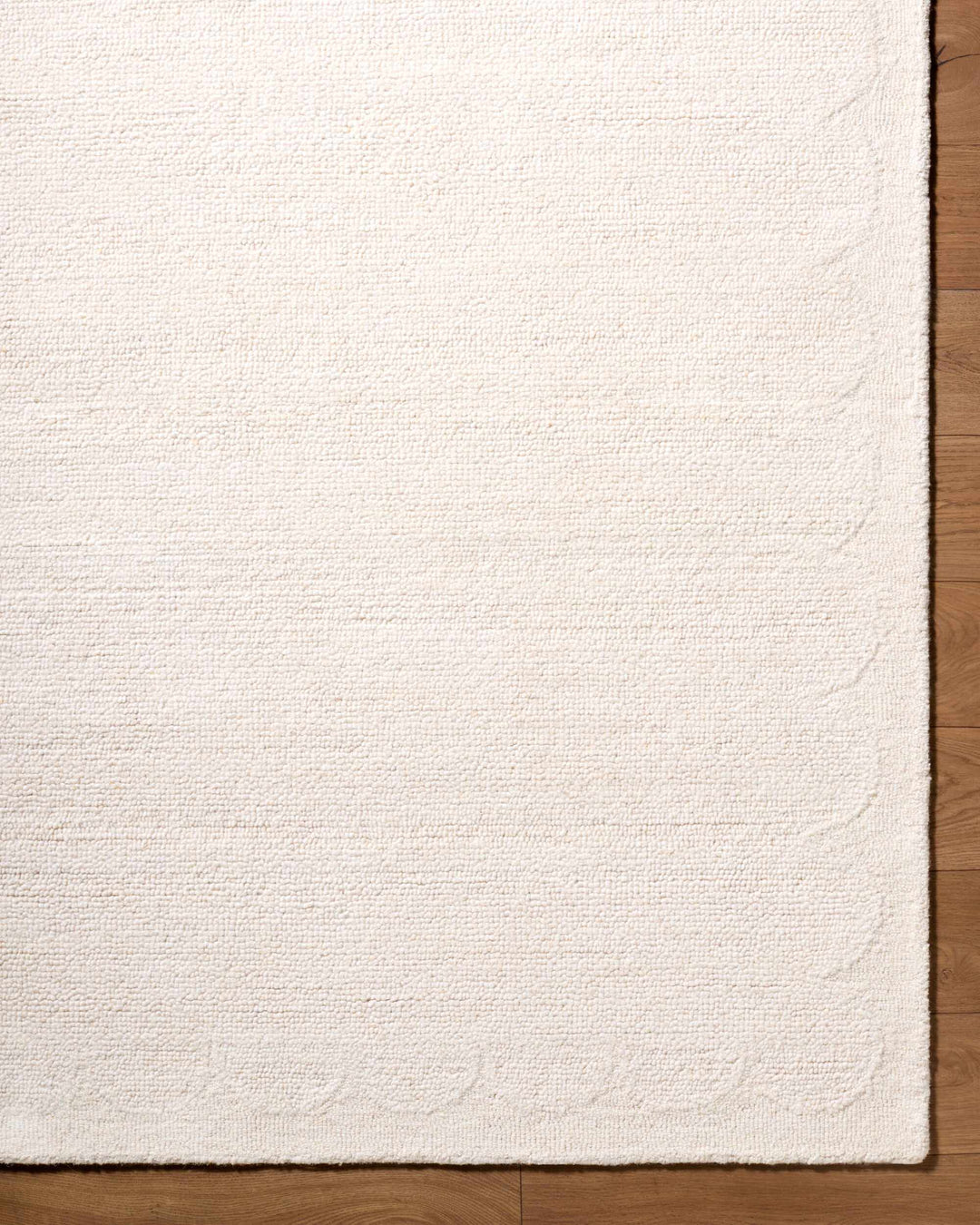 Kazuto Modern Solid Design Ivory Hand Tufted Wool Area Rug