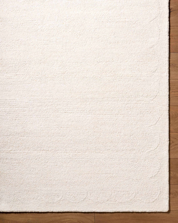 Kazuto Modern Solid Design Ivory Hand Tufted Wool Area Rug