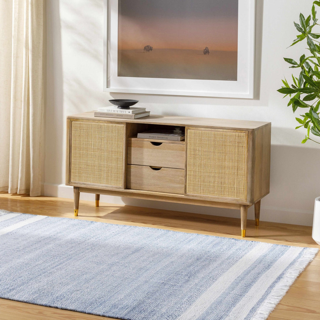 Loic Blue Contemporary Style Hand Woven Area Rug - The Rug Decor
