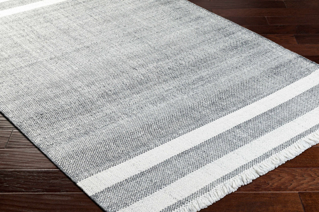 Loic Modern Stripe Pattern Gray Hand Woven Area Rug - The Rug Decor